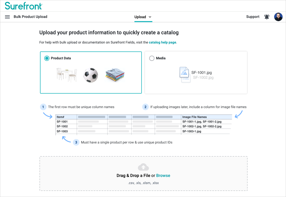 Upload files with Surefronts Cloud Based Solutions