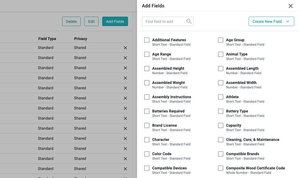 Surefront Catalog Management Add a Field