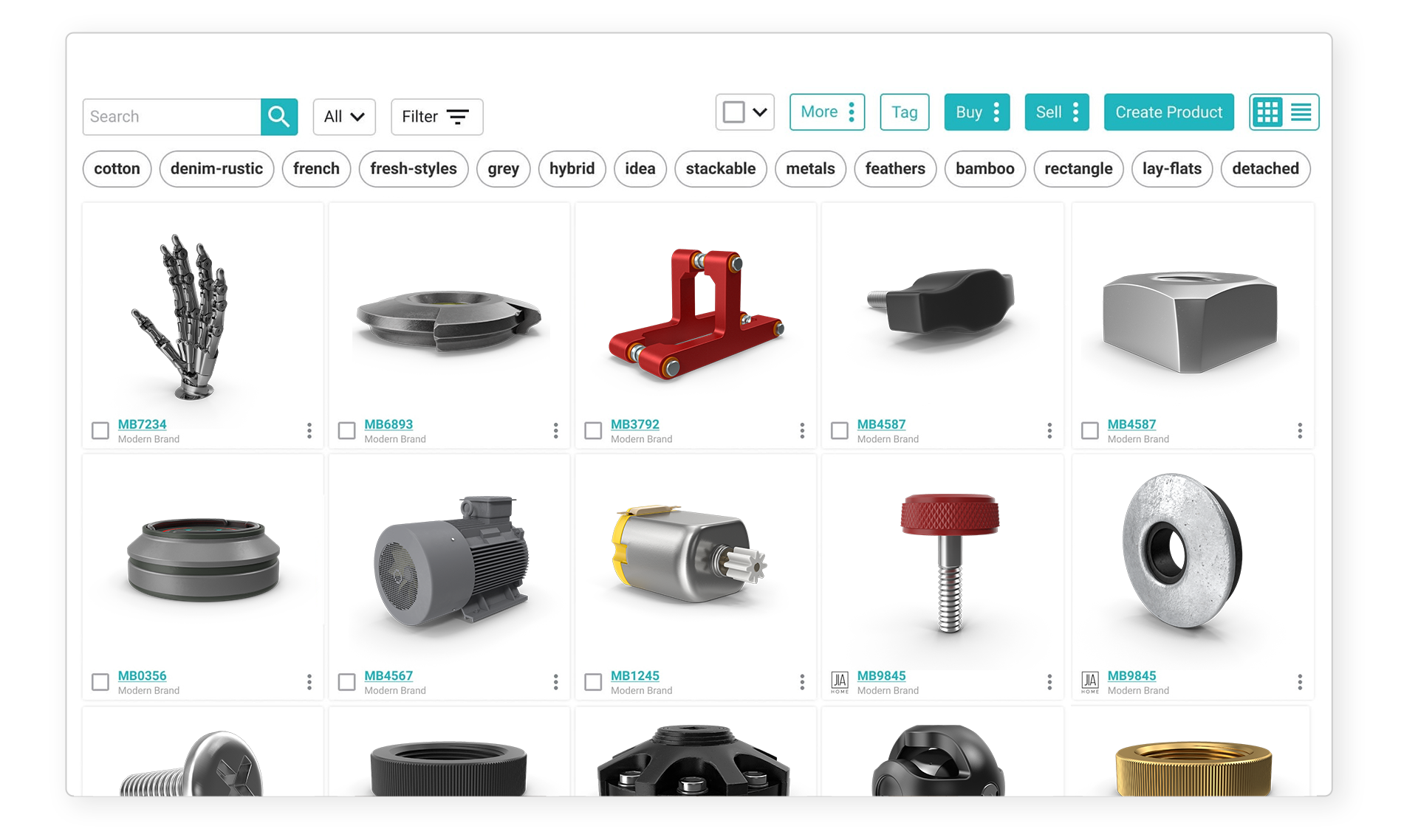 components parts catalog management